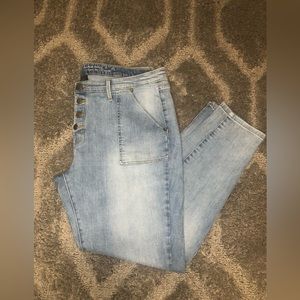MOSSIMO BLUE MID-RISE SKINNY JEANS